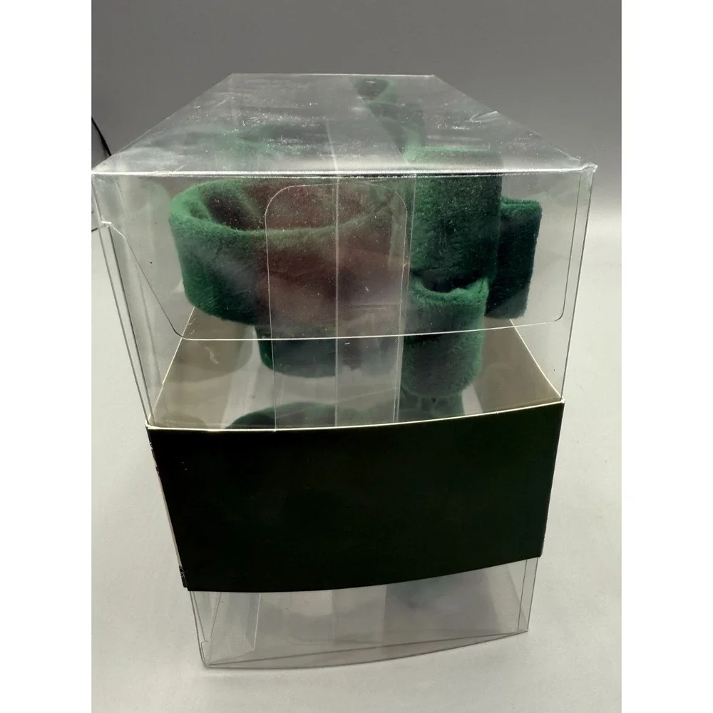 Kirkland's Home Christmas Collection Set of 4 Green Velvet Bow Napkin Rings